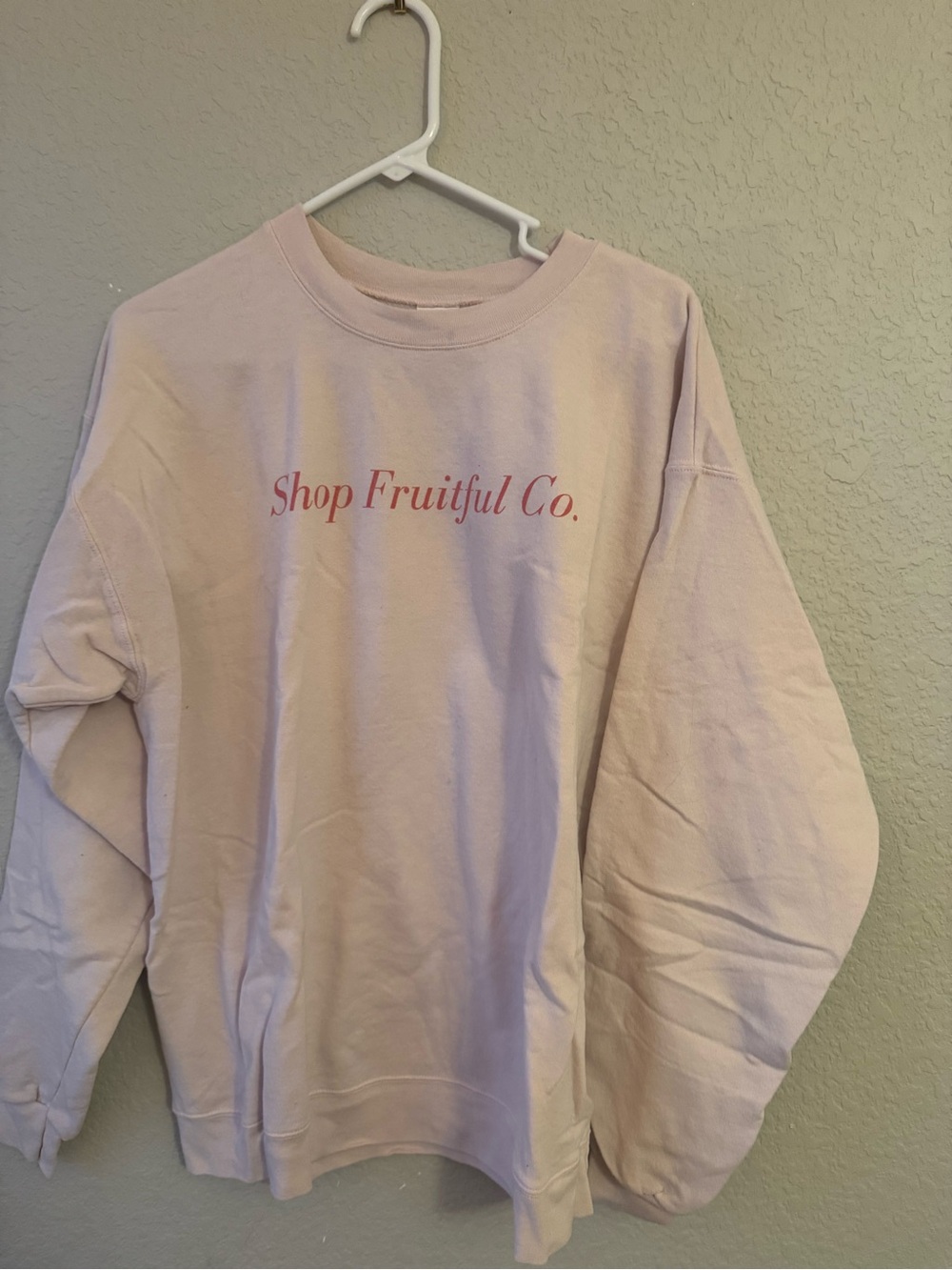 Hanes Pale Pink "Shop Fruitful Co." Crewneck Sweatshirt